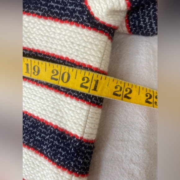 j. crew woven nautical striped double breast jacket cropped blazer sz. 10 - Picture 12 of 15